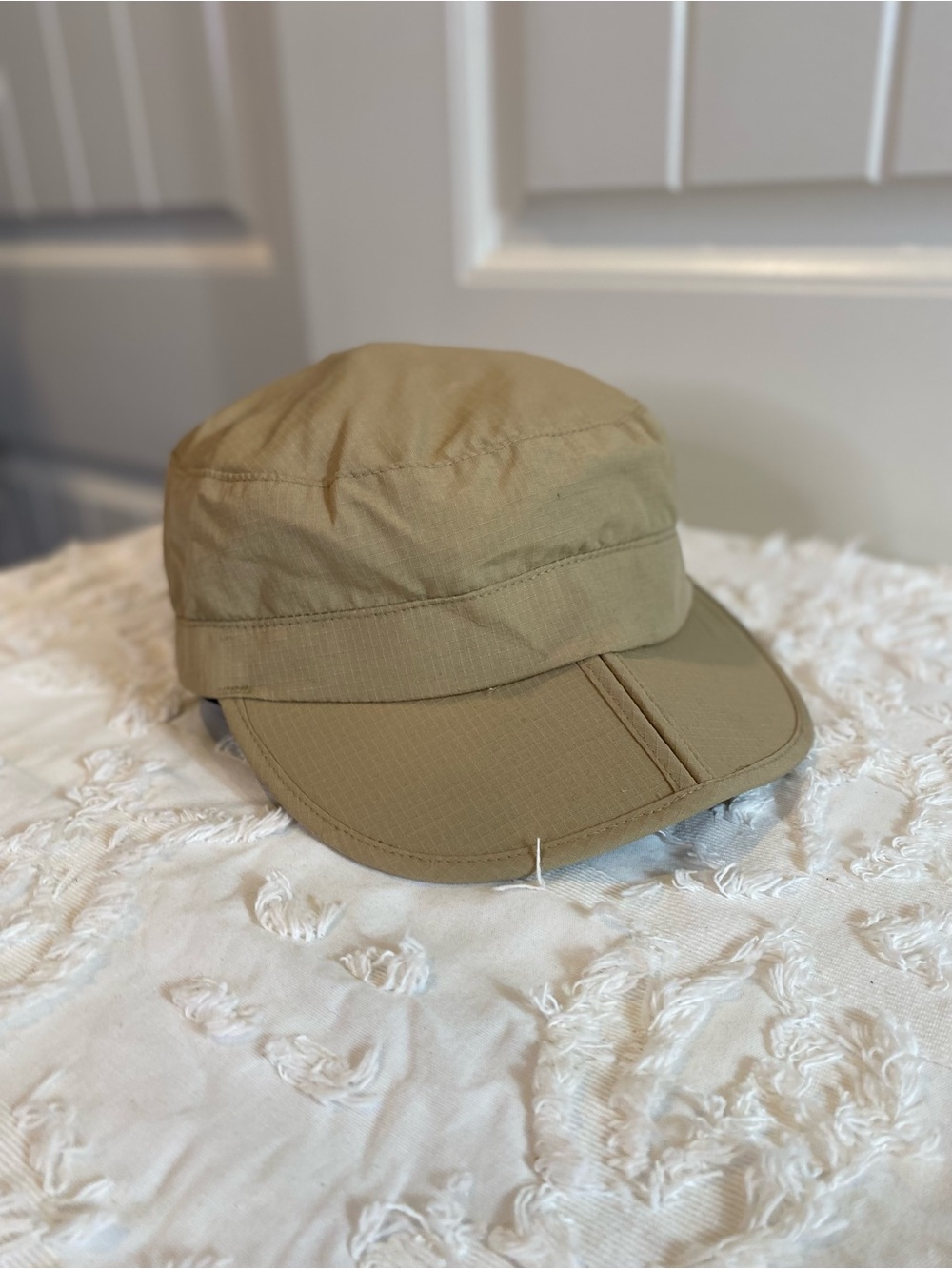 New!  Khaki Military-Style Cotton Cap